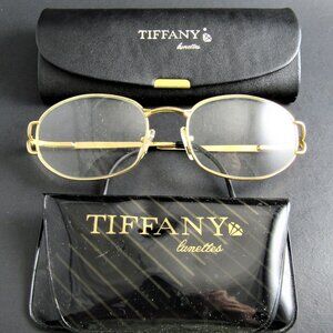 TIFFANY & Co GOLD PLATED EYEGLASSES FRAME WITH BLACK CASE made in ITALY